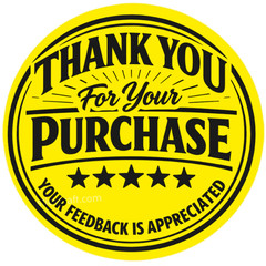 Thank You for Your Purchase Stickers 2″ Round – Feedback Appreciated Packaging