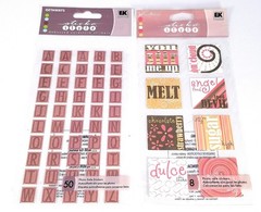 STICKO STYLE Debossed Yummy & ABC Letters Alphabet Cardstock Stickers Lot