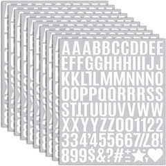 10 Sheet Small Letter Stickers, 1 Inch White Vinyl Self Adhesive | Alphabet Numb