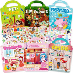 Reusable Sticker Books for Toddlers Ages 2-8, 3D Puffy Stickers Activity Set