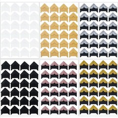 12 Sheets Photo Corner Stickers, 6 Colors Self Adhesive Photo Mounting Corners