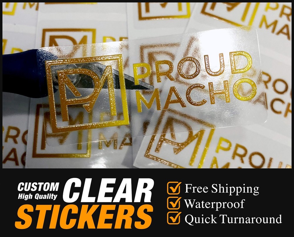 Custom CLEAR stickers Bulk | Die Cut CLEAR Labels | print Business Logo Sticker