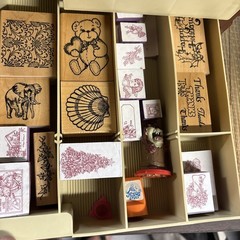 Over 175pc Mixed Lot of Rubber Stamps For Crafting Scrapbooking in Organizer