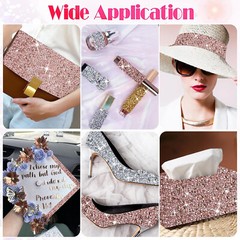 4 Widths Rose Gold 2mm Rhinestone Crystal Diamond DIY Decor Strip Sticker Decal