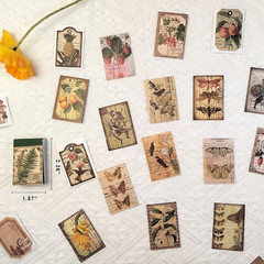 300 Pcs Scrapbook Washi Stickers,Vintage Flower Butterfly Botanical