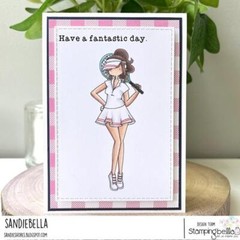 New Stamping Bella Rubber Stamp CURVY GIRL PLAYS TENNIS cling free USA ship
