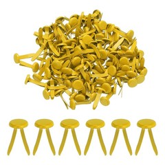 Brads for Paper Crafts, 150 Pcs Yellow Metal Round Paper Fasteners, 16 mm