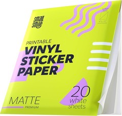 20-Sheet Waterproof Printable Vinyl Sticker Paper – 8.5×11, Matte Finish