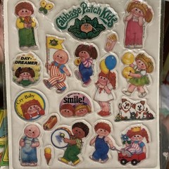 NOS Vintage Cabbage Patch Puffy Stickers At The Circus Kid’s Parade Style 4 1983