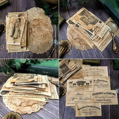 Vilikya Vintage Junk Journal Supplies, Coffee Dyed Decoupage Paper for Scrapbook