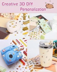 20 Sets DIY 3D Sticker Scene Collection Book, Miniature Cute Cartoon Animal Stic
