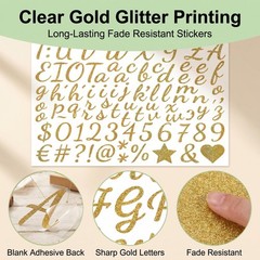 Conanex Gold Alphabet Stickers 1″ 1260pcs