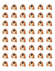 48 HOUND DOG ENVELOPE SEALS LABELS STICKERS 1.2″ ROUND !