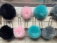 Jumbo Paper Clips Pom Pom Bookmarks Set 10 Designer Silver Planner Accessory