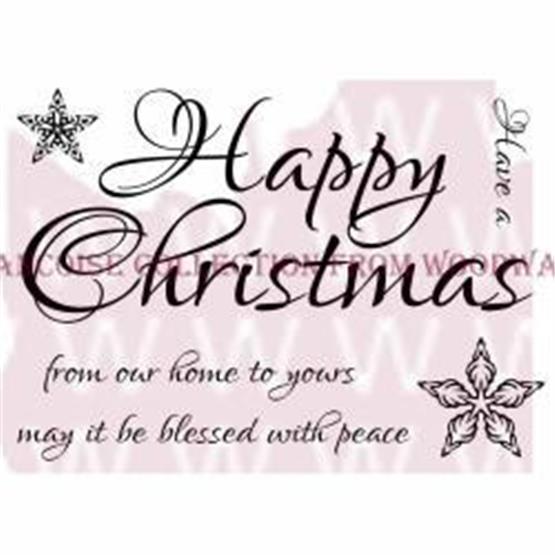 Woodware Craft Clear Stamp HAPPY CHRISTMAS SCRIPT FRS297 Scrapbooking