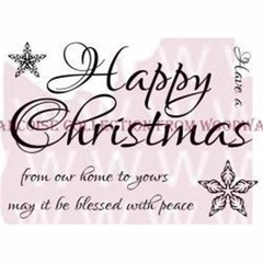 Woodware Craft Clear Stamp HAPPY CHRISTMAS SCRIPT FRS297 Scrapbooking