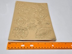 33 pcs Vintage Gold Foil Medallions Embossed Stickers Made in Japan Paper Crafts