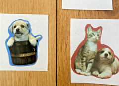 Vintage 80s Sticker Lot: Restored Adorable Puppy Kitten Stickers (READ)