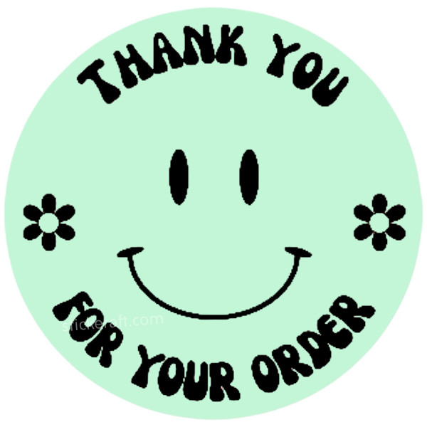 Smiley Face Thank You for your order Stickers labels 15 colors to choose from