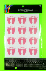 Baby Girl Footprint Evelope Seals Sticker Pack