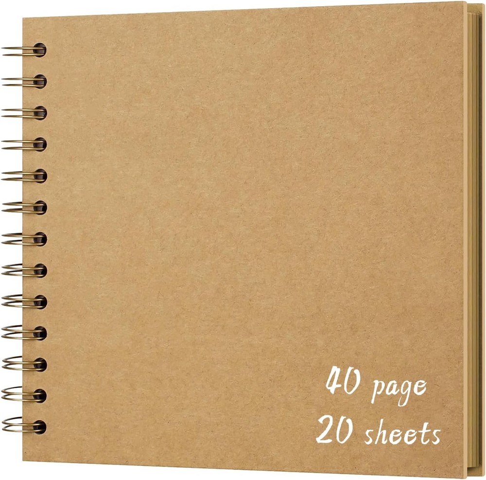 DIY Scrapbook Album 7×7 Inch Hardcover Kraft Paper Memory Photo Book 40 Pages