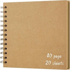 DIY Scrapbook Album 7×7 Inch Hardcover Kraft Paper Memory Photo Book 40 Pages