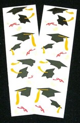 Mrs Grossman Two Vintage 2×6 inch ‘Graduation’ Sticker Sheets (c-1989)