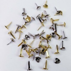 50 Mini Heart Brads Gold Silver Hearts Handmade Cards Junk Journal Embellishment