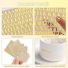 6 Sheets Mini Glitter Alphabet & Number Stickers – Self-Adhesive for DIY Crafts