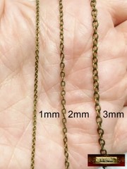 M01318-Bronze MOREZMORE Thin O Link Chain Doll Scale 2mm Miniature Mini Prop