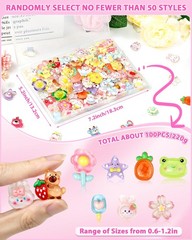 100PCS FIVEIZERO Cute Slime Charms Bulk Set – 0.6-1.2 inches, Mixed Color