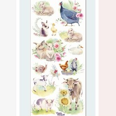 Violette Stickers – Baby Farm Animals – 2 Spring Sticker Sheets – Stationery