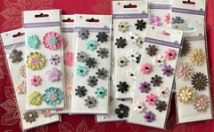 YOU CHOOSE – HANDMADE 3D FLOWER STICKERS BY FOREVER IN TIME RARE – FREE SHIPPING