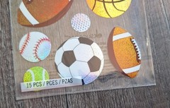 Sticko Stickers Sports Balls 15 pcs basketball football soccer golf tennis base