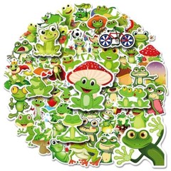 FUN FROGS STICKERS 50pcs, Waterproof-Laptop Car Phone Fridge