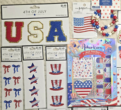 Patriotic 4th Of July HUGE NEW LOT 21pc Stickers Patches Red White Blue USA Flag