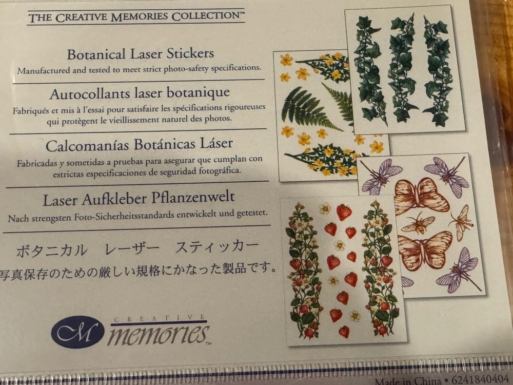 Creative Memories BOTANICAL LASER Stickers
