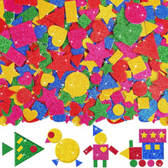 625Pc Glitter Foam Stickers Heart Star Circle Shape Sticker(5,Multicolour) | Sel