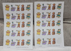 Vintage Current Inc CIRCUS ANIMALS 1992 Sticker Sheet Seal Bear Tiger Monkey Dog