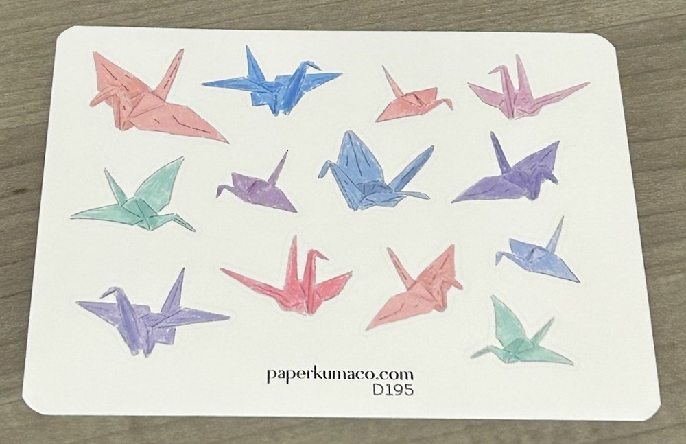 NEW PaperKumaCo Paper Crane Doodles Sticker Sheet Paper Kuma Co PKC Stickers