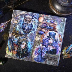 Magic Witch Gothic PET Stickers Gold Foil Bullet Journal Card Scrapbook Supplies
