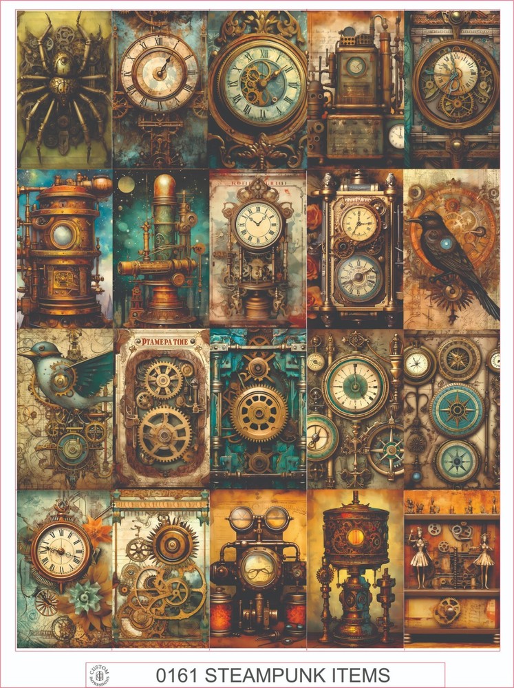 STEAMPUNK ITEMS – COMPLETE SHEET OF 20 STICKERS