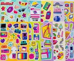 Retro Stickers in bulk – music 70s 80s 90 nostalgia y2k good vibes kawaii peace