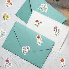 500PCS Daisy wildflowers Roll Stickers Colorful Cartoon Painted Flowers Scrapboo