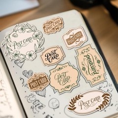 Vintage Words Clear Stamp and Die Cut Set for DIY Card Making 4.3 x 6.3 Inches