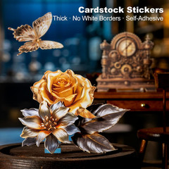 120PCS Steampunk Vintage Stickers – Die-Cut Antique Gears, Bulbs & Butterflies w