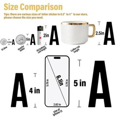 AVERZELLA 2500 PCS 12 Sheets Letter Stickers Small, 11×5.5 inch. Sheet, Black