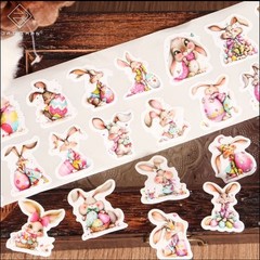 40 pcs 1 Inch Cartoon Funny Bunny Easter Stickers Great For Projects Decorations