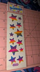 Vintage Stickers Mother Of Pearl Rainbow Striped Stars OTC Taiwan New Pack