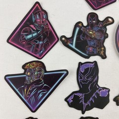 Marvel Superhero Stickers Neon BLK Avengers DC Spiderman Decal Pack Lot 35pc New